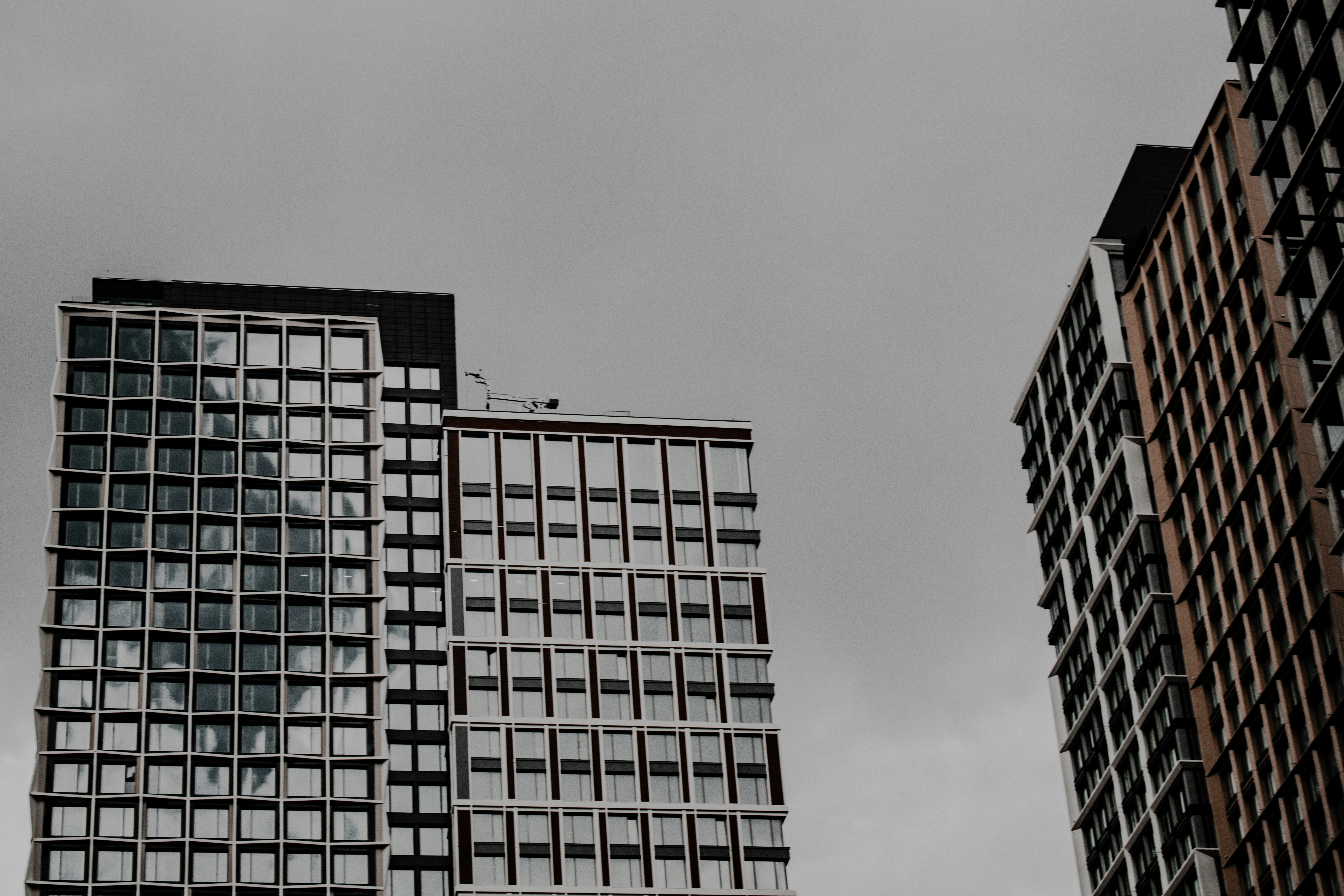 blue and brown concrete building